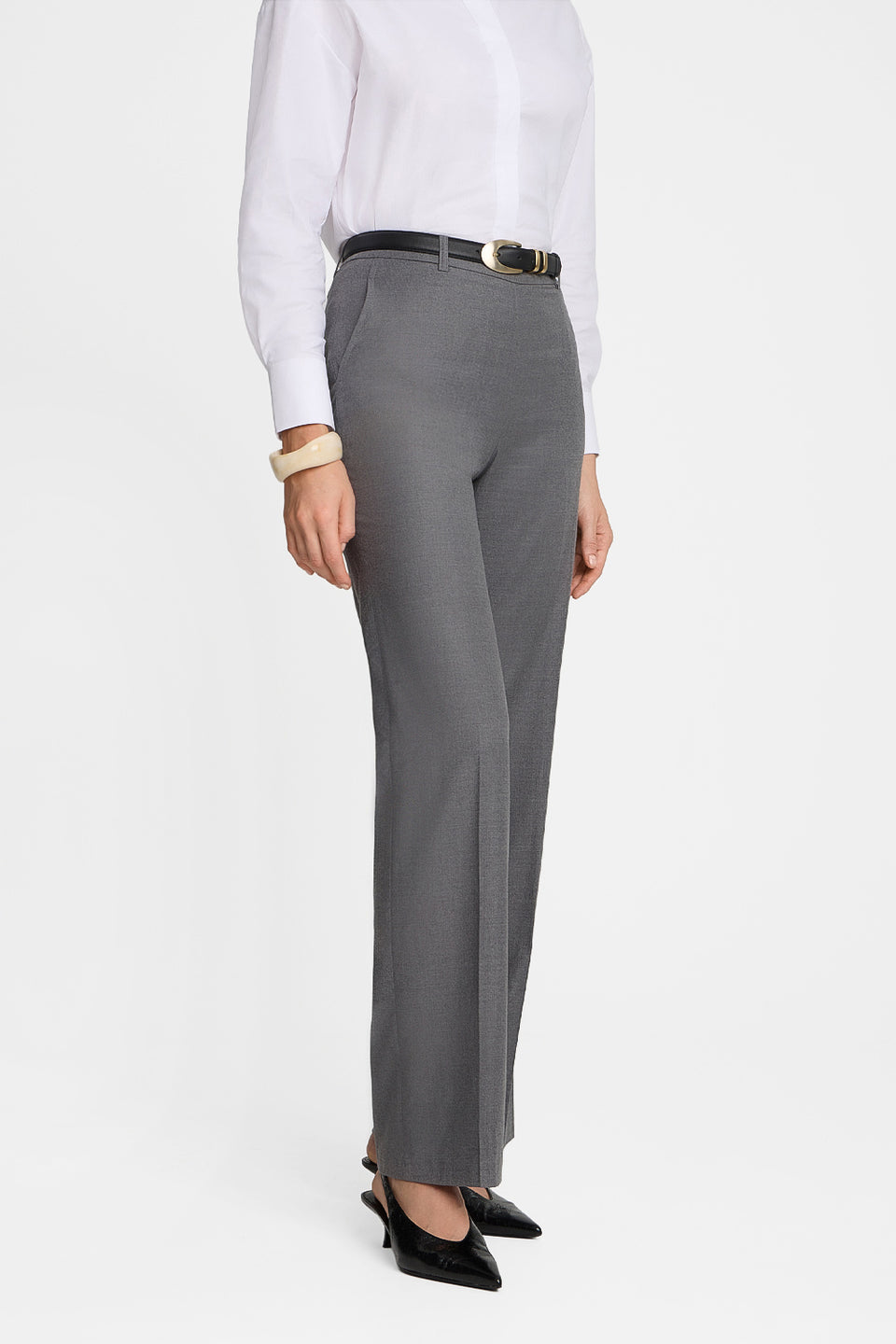 Miss Minimal Melange Grey Trousers