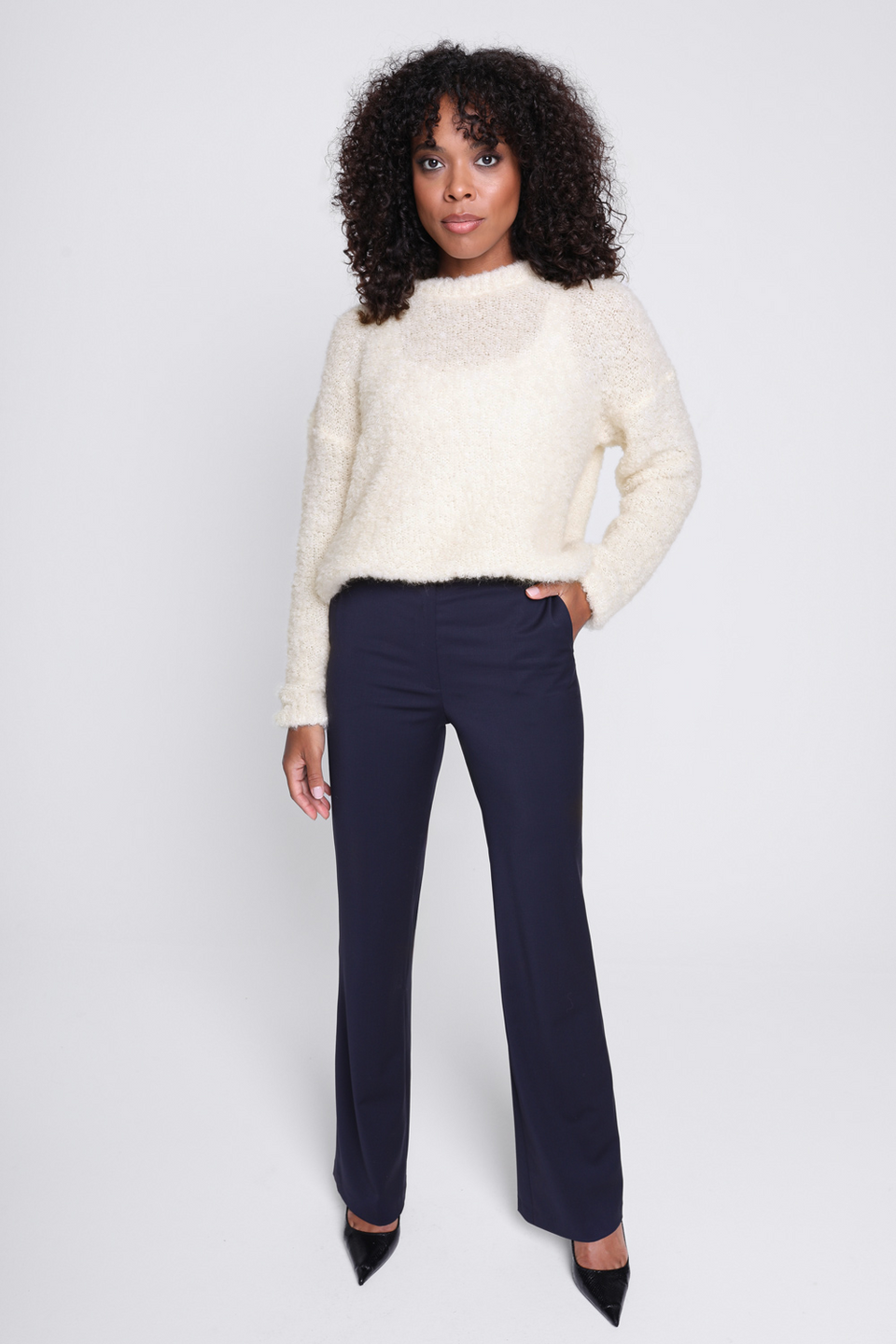 Miss Minimal Navy Trousers