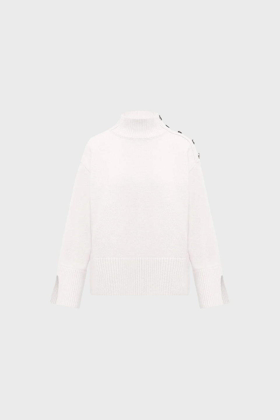 Miss Buttoned Off-White T-shirt