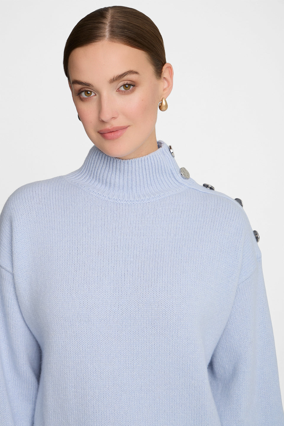 Miss Buttoned Light Blue T-shirt