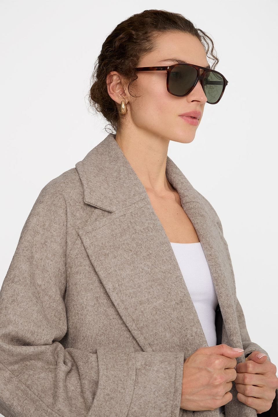 Miss Spacious Taupe Coat