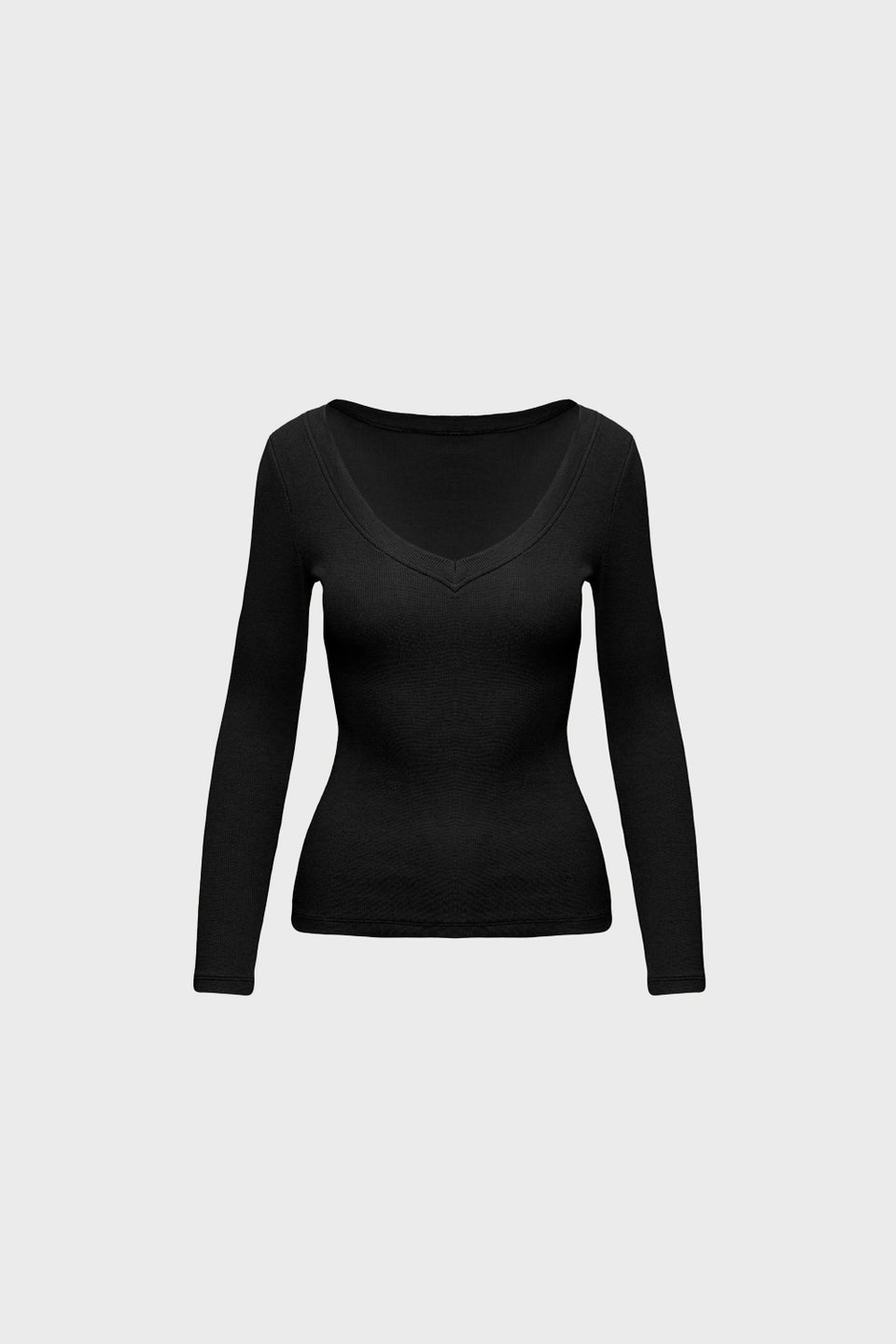 Miss Womanly Black Long-Sleeved Top