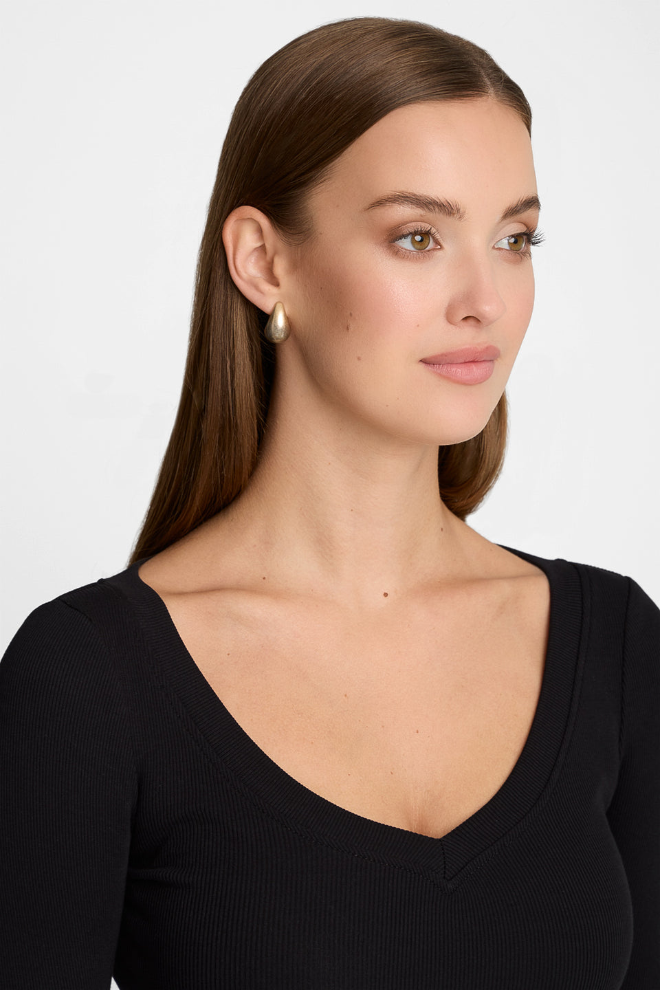 Miss Womanly Black Long-Sleeved Top