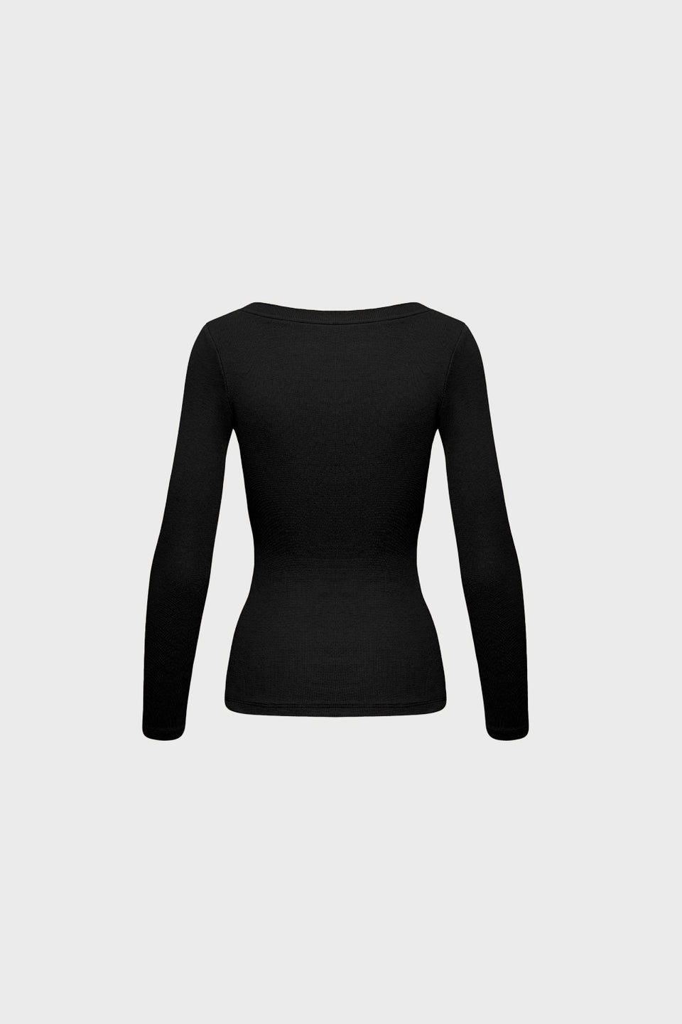 Miss Womanly Black Long-Sleeved Top