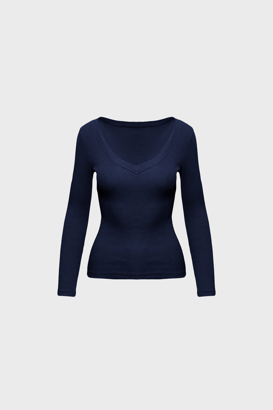 Miss Womanly Navy Long-Sleeved Top