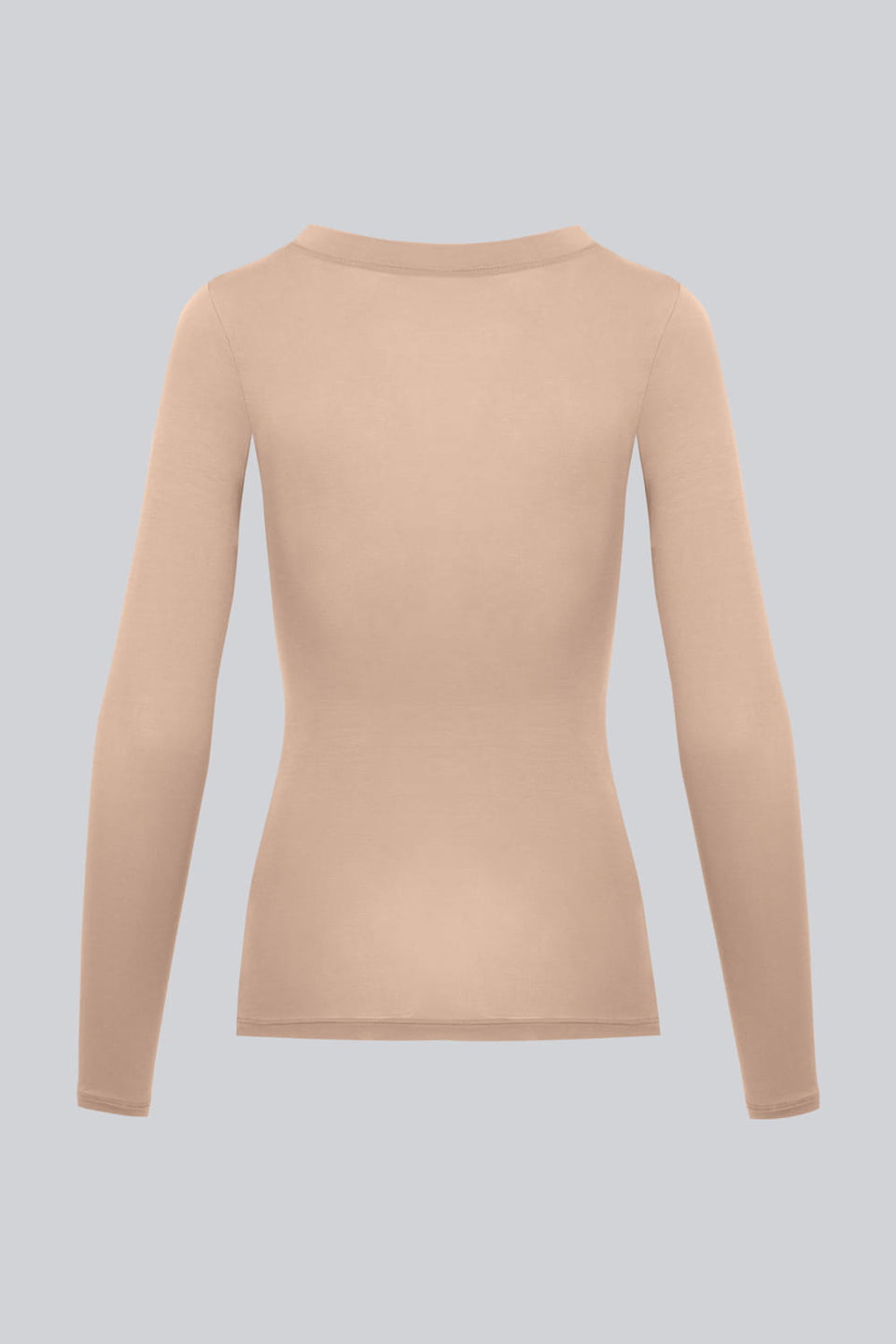 Miss Invisible C-neck Long-Sleeved Top in Nude