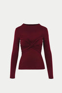 Longsleeve Miss Draped Burgundy