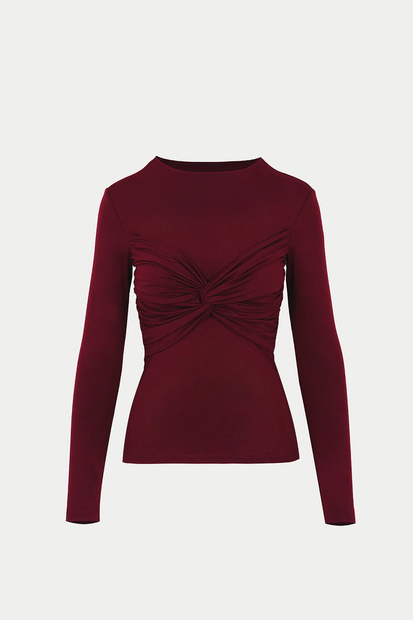 Longsleeve Miss Draped Burgundy