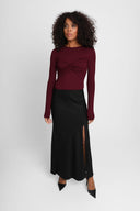 Longsleeve Miss Draped Burgundy