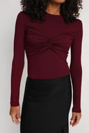 Longsleeve Miss Draped Burgundy