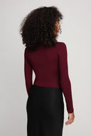 Longsleeve Miss Draped Burgundy