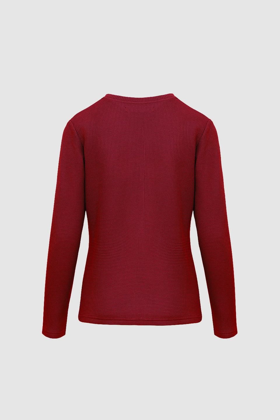Miss Dapper Long-Sleeved Top – Wine Red