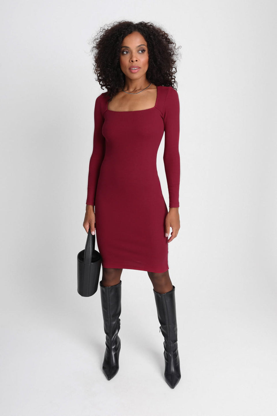 Miss Caro Wine Red Dress