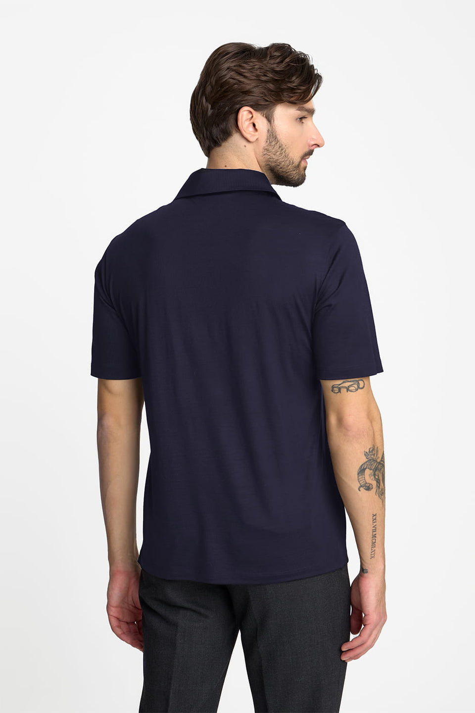 Mr Merino Navy Polo Shirt