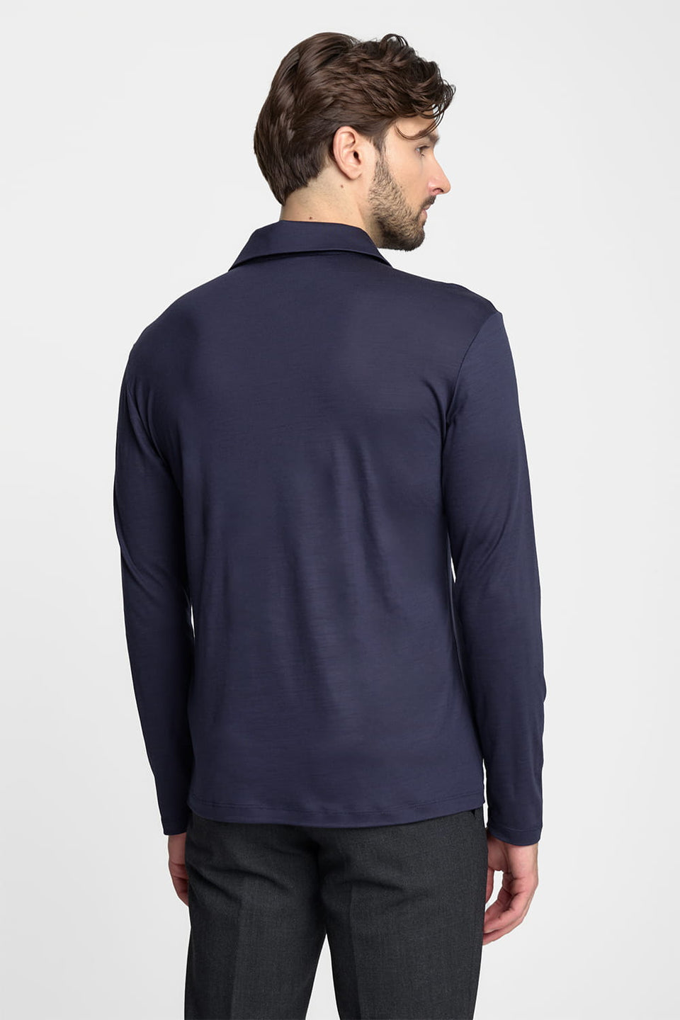 Longsleeve Polo Mr Merino Navy