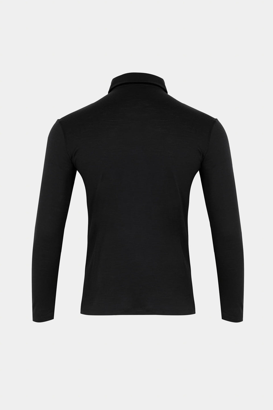 Men's Merino Black Long-Sleeve Polo Shirt