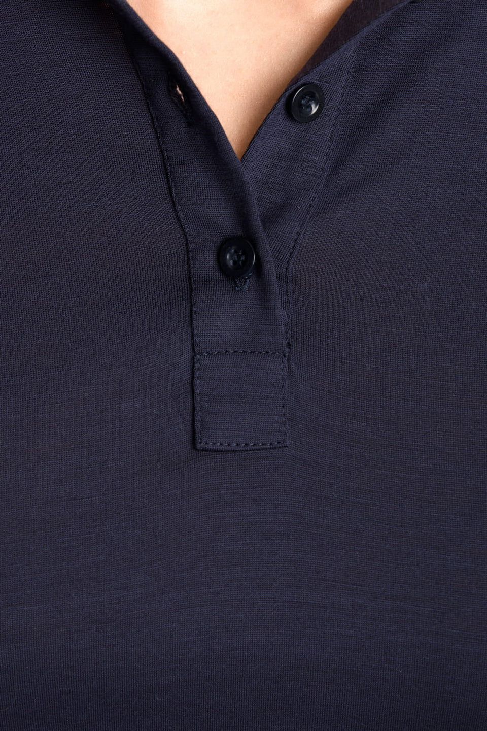 Miss Merino Navy Long-Sleeve Polo Shirt