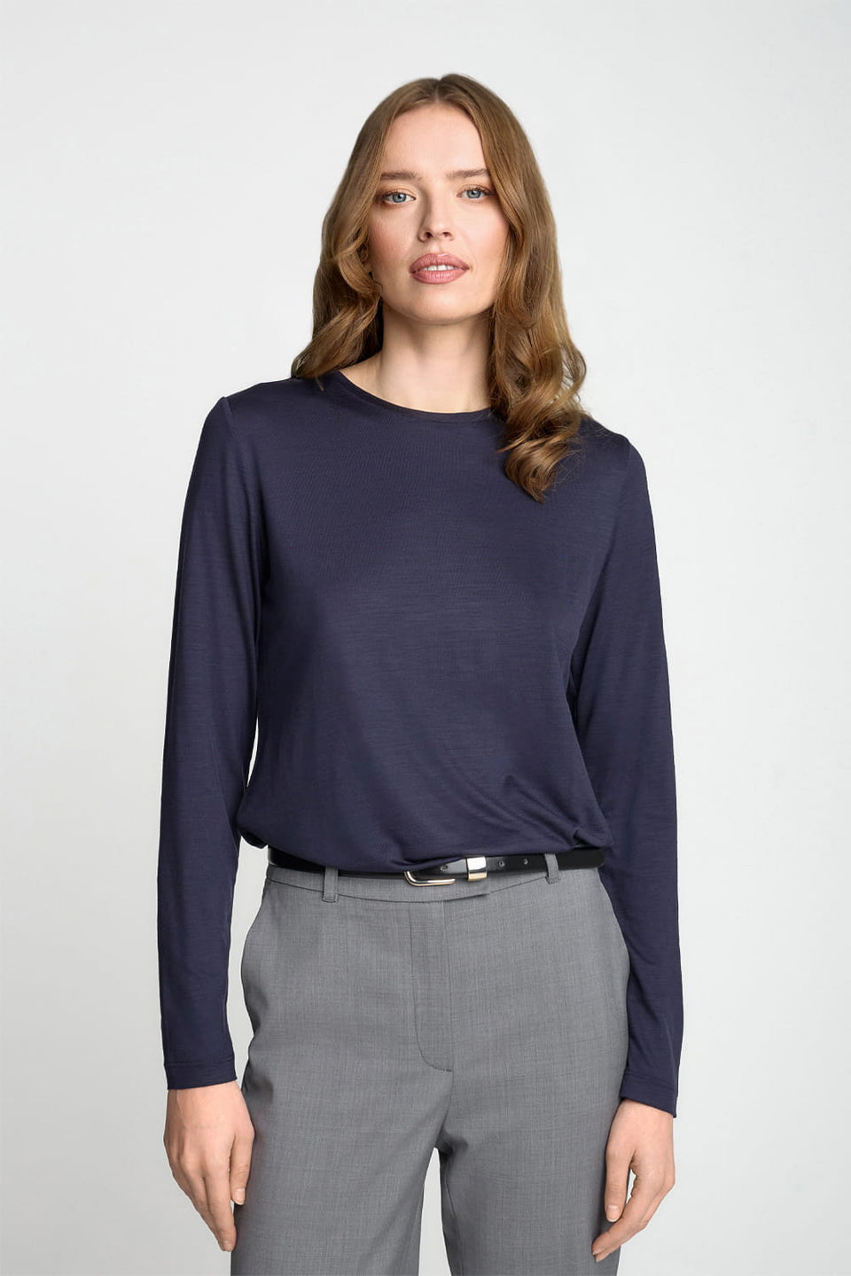 Miss Merino Navy Long-Sleeved Top