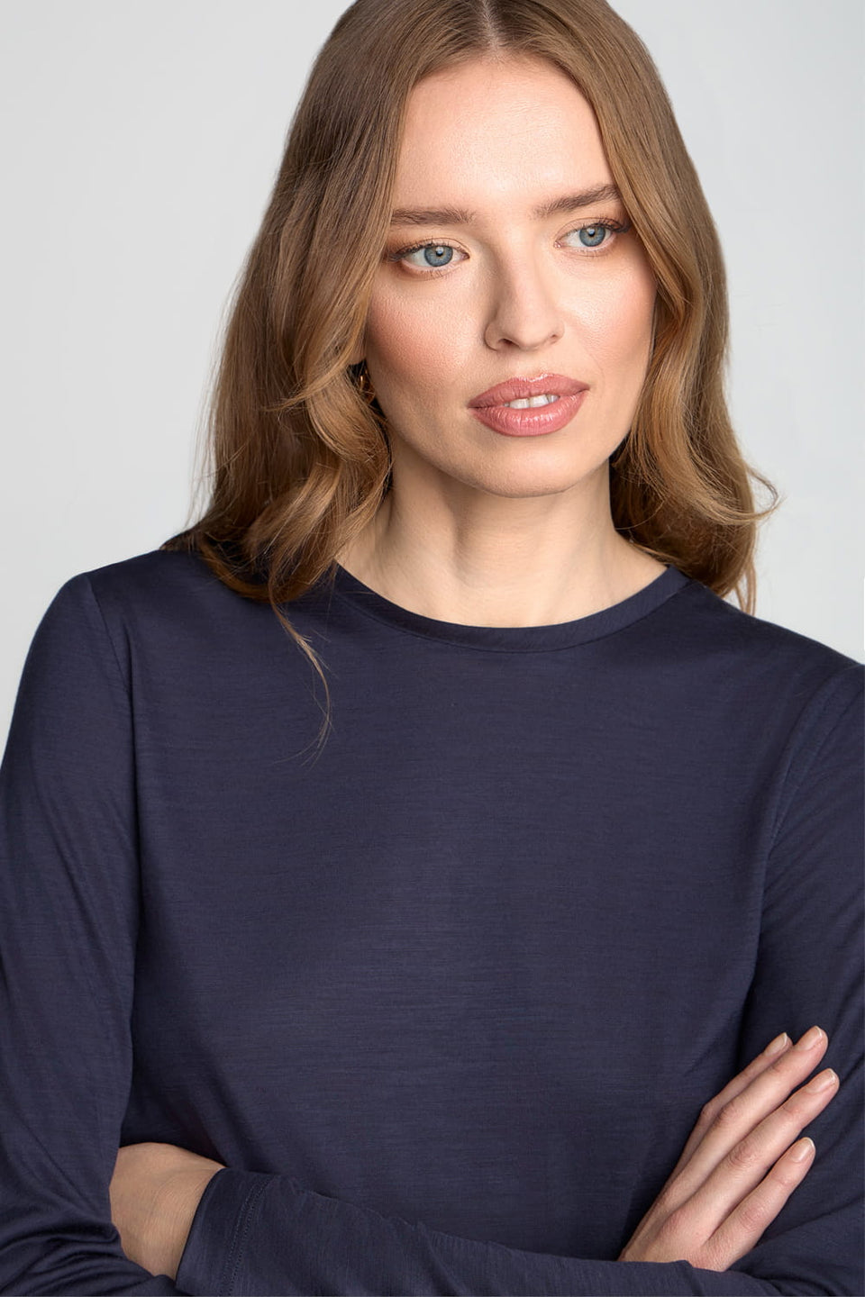 Miss Merino Navy Long-Sleeved Top