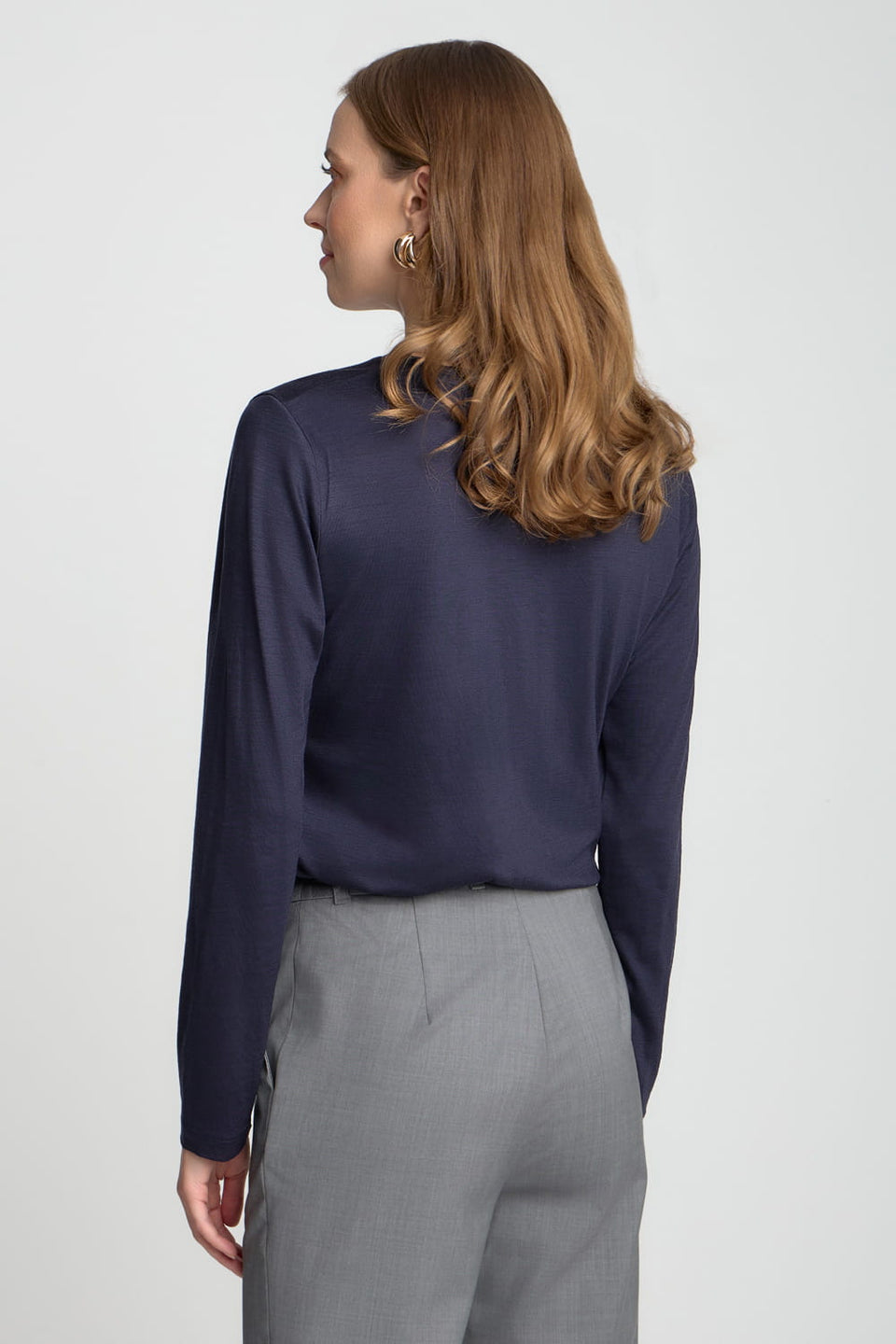 Miss Merino Navy Long-Sleeved Top