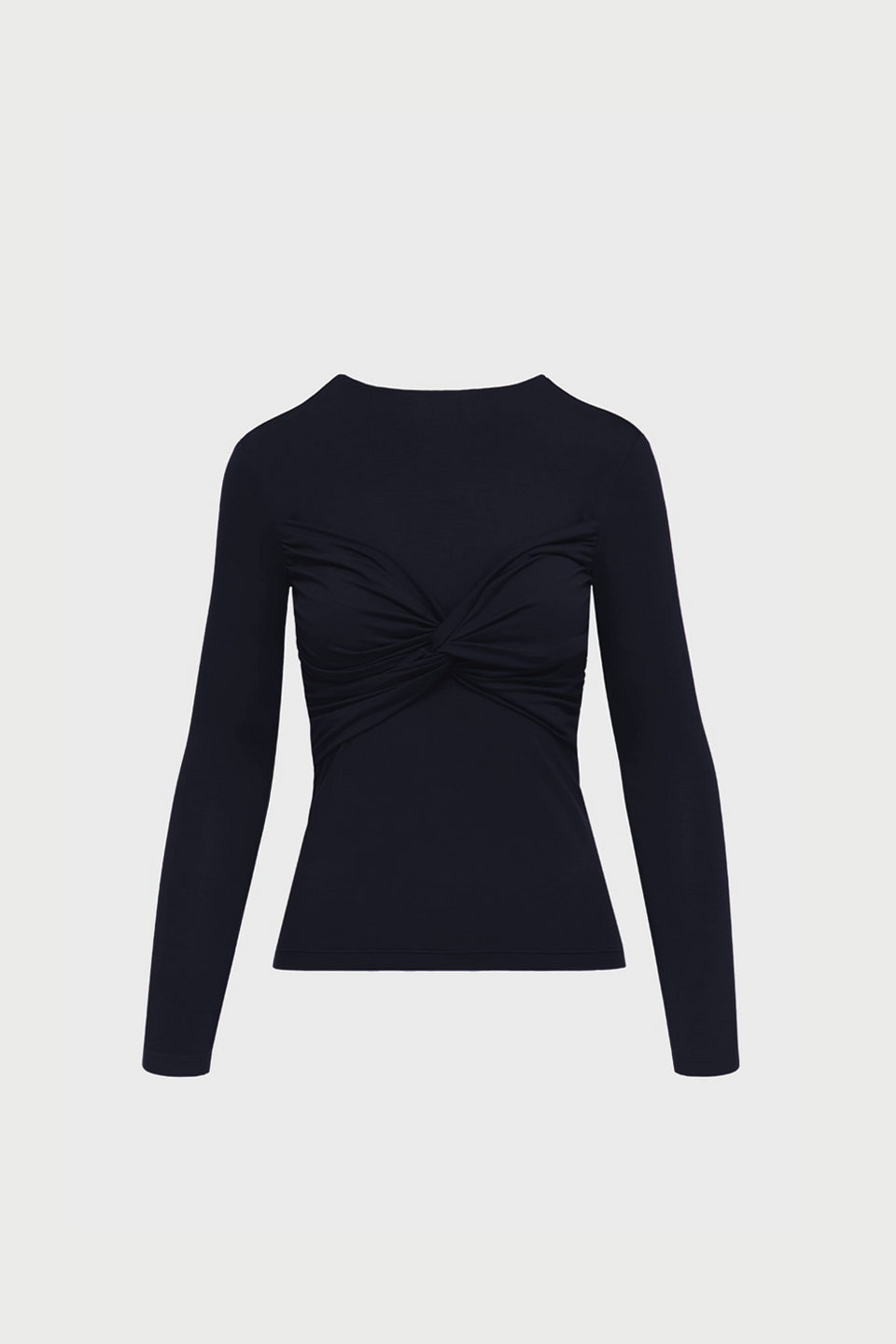 Miss Draped Navy Long-Sleeved Top