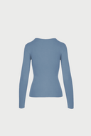 Longsleeve Miss Draped Silver Blue