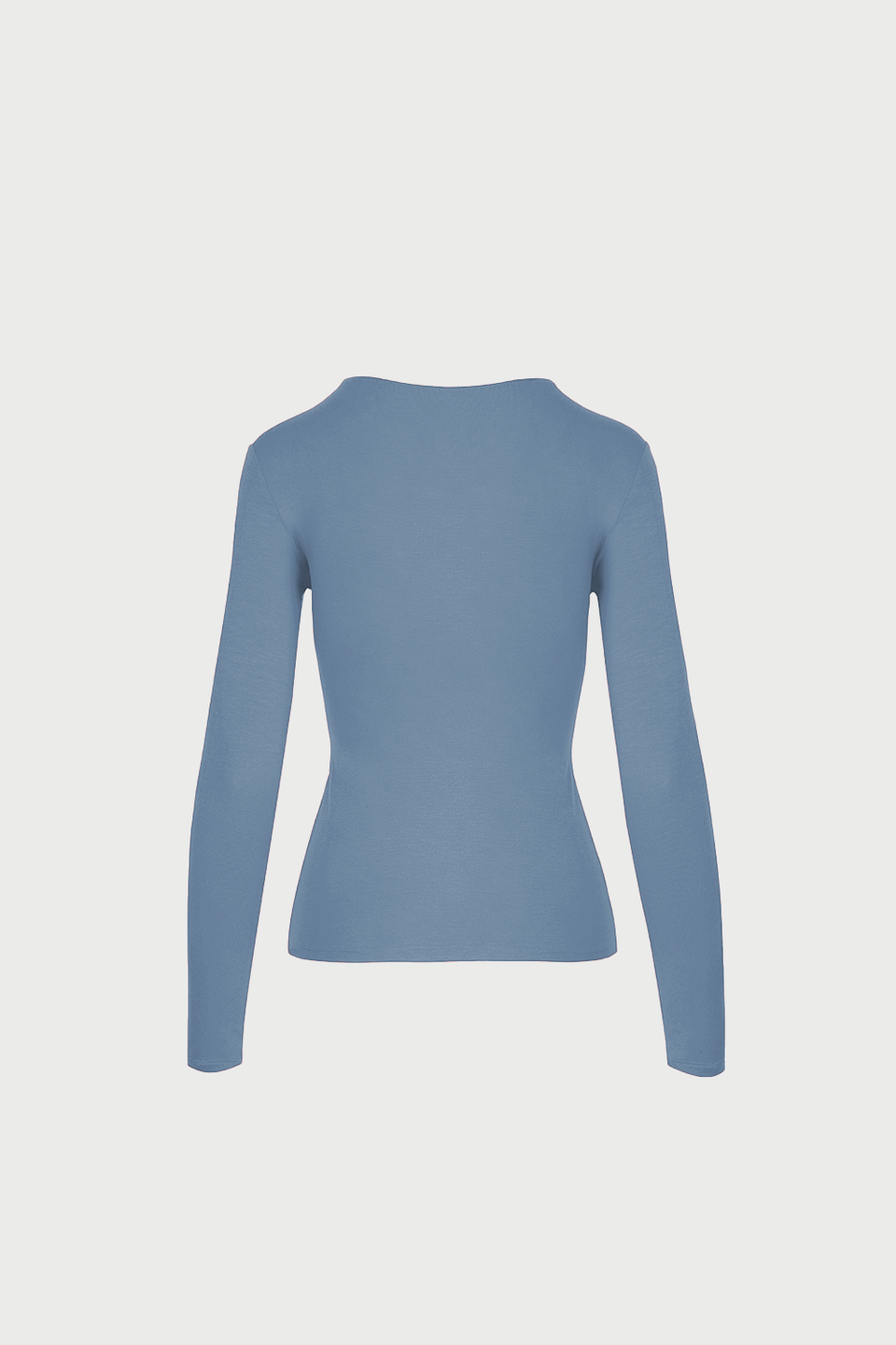 Miss Draped Silver Blue Long-Sleeved Top