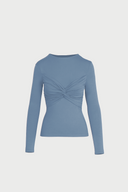 Longsleeve Miss Draped Silver Blue