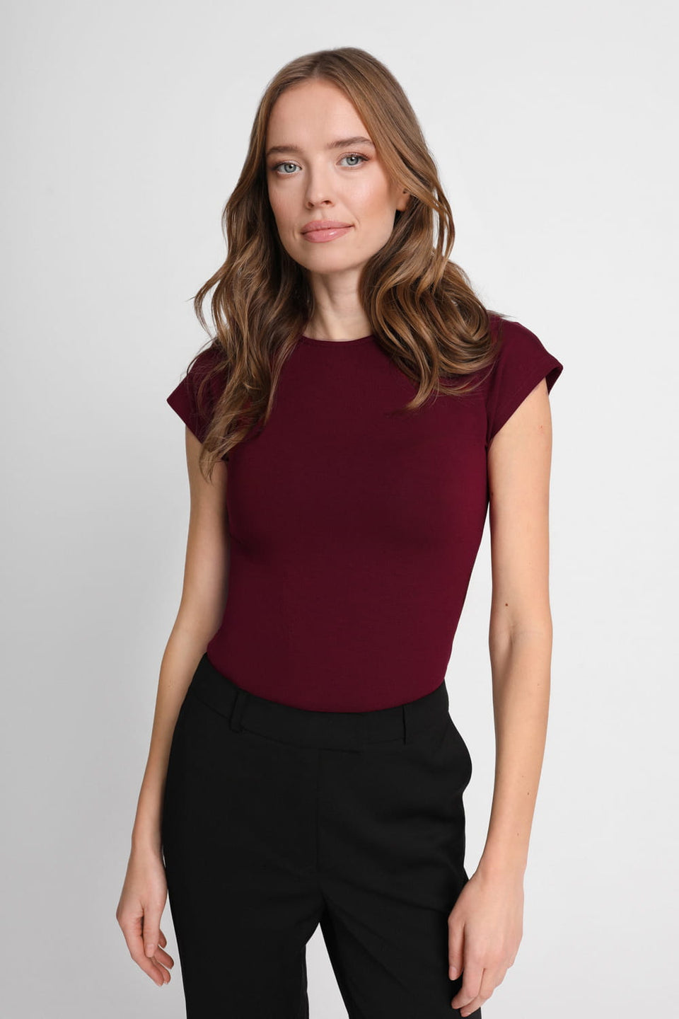 Miss Sleek Burgundy T-shirt