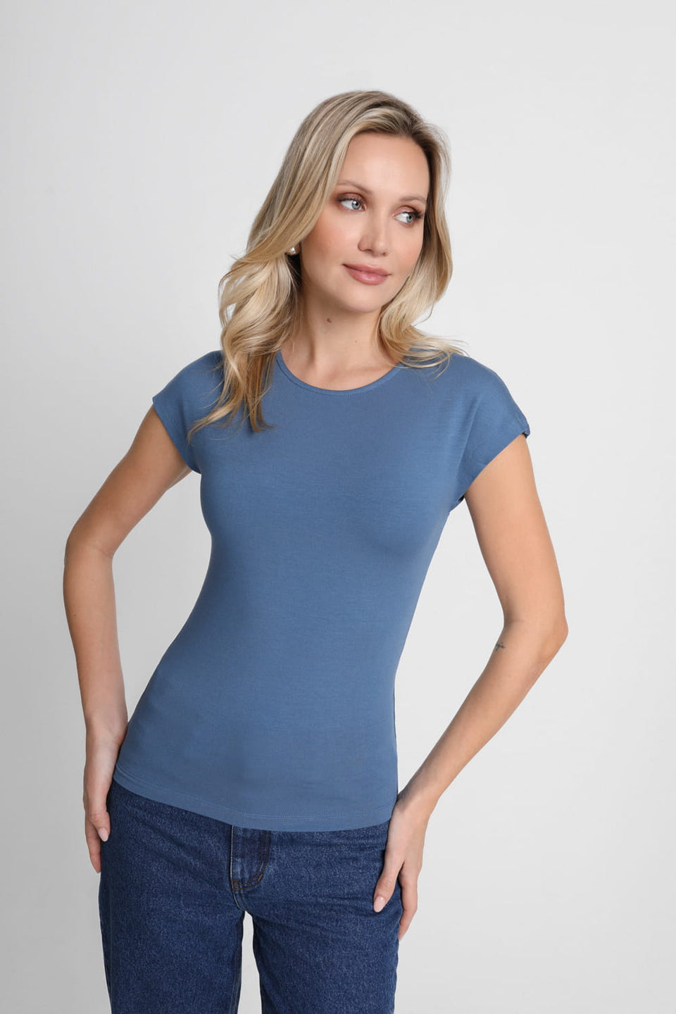 Miss Sleek Silver Blue T-shirt