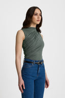 Top Miss Sculptural Olive