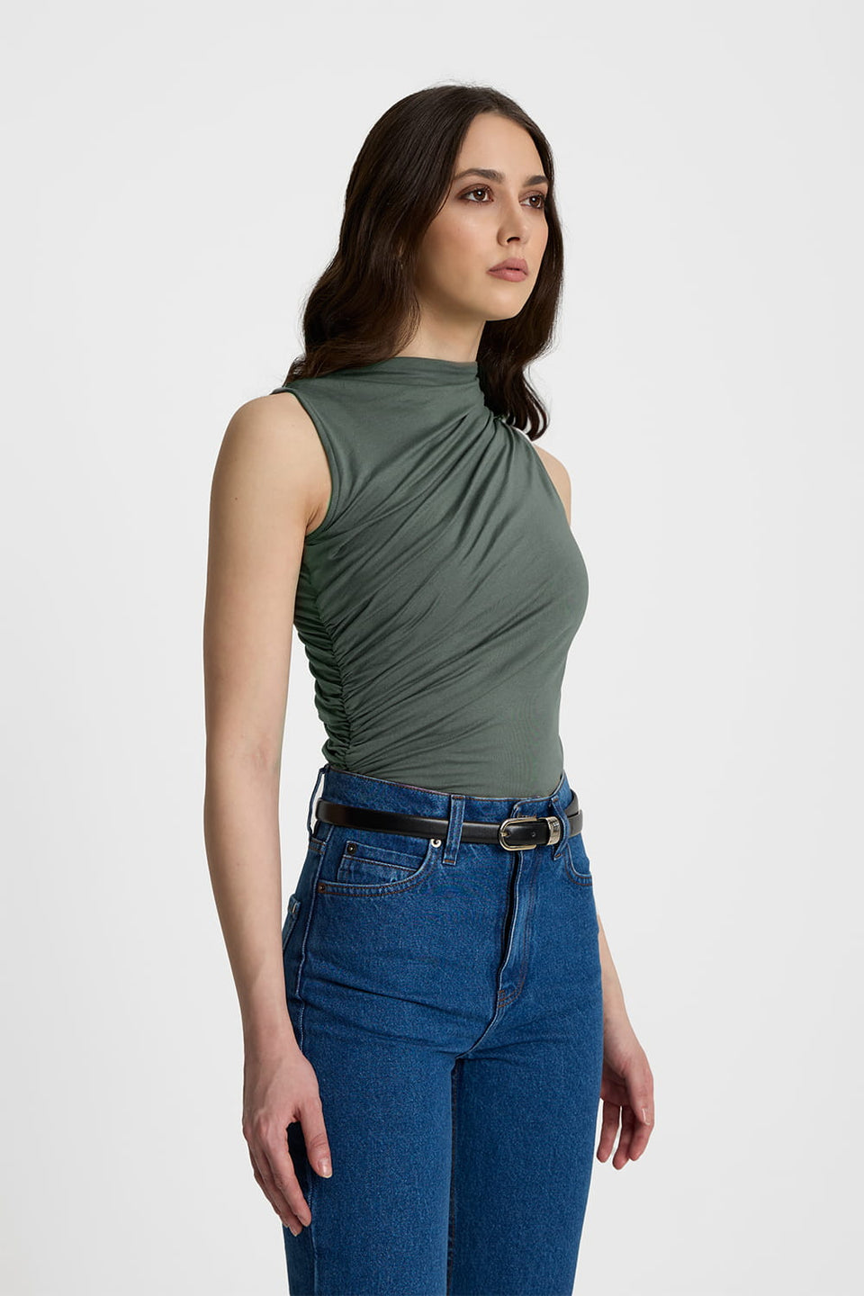 Top Miss Sculptural Olive