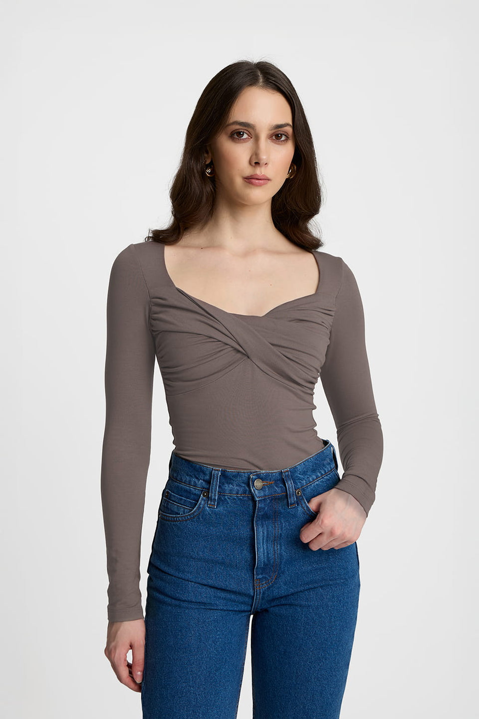Miss Tender Mokka long-sleeved top