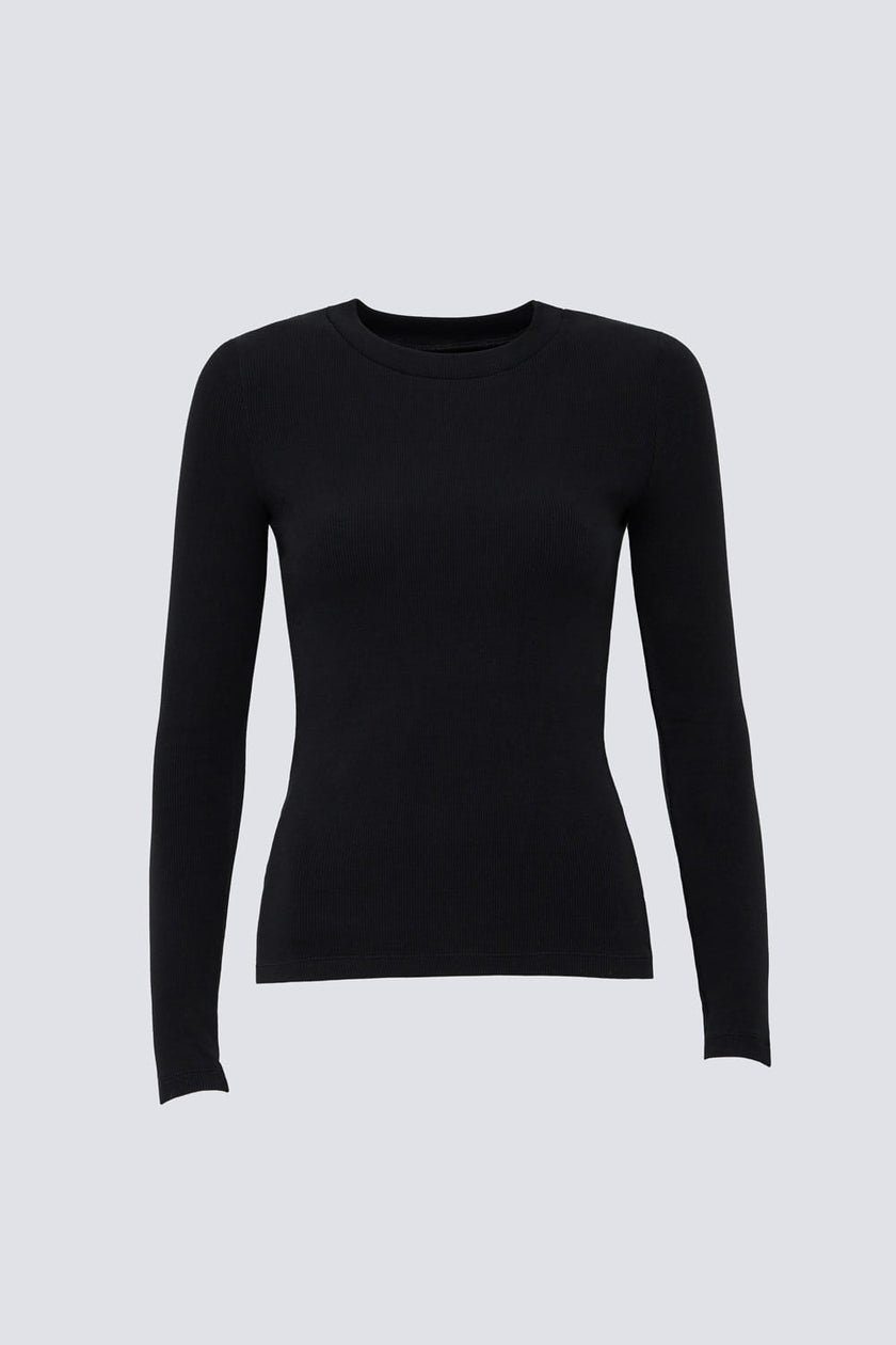 Miss Daily Black Long-Sleeved Top