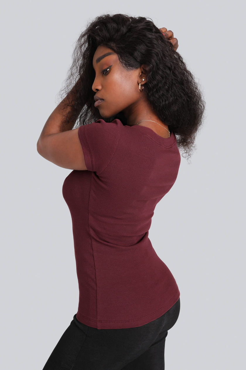 T-shirt Miss Womanly Burgundy