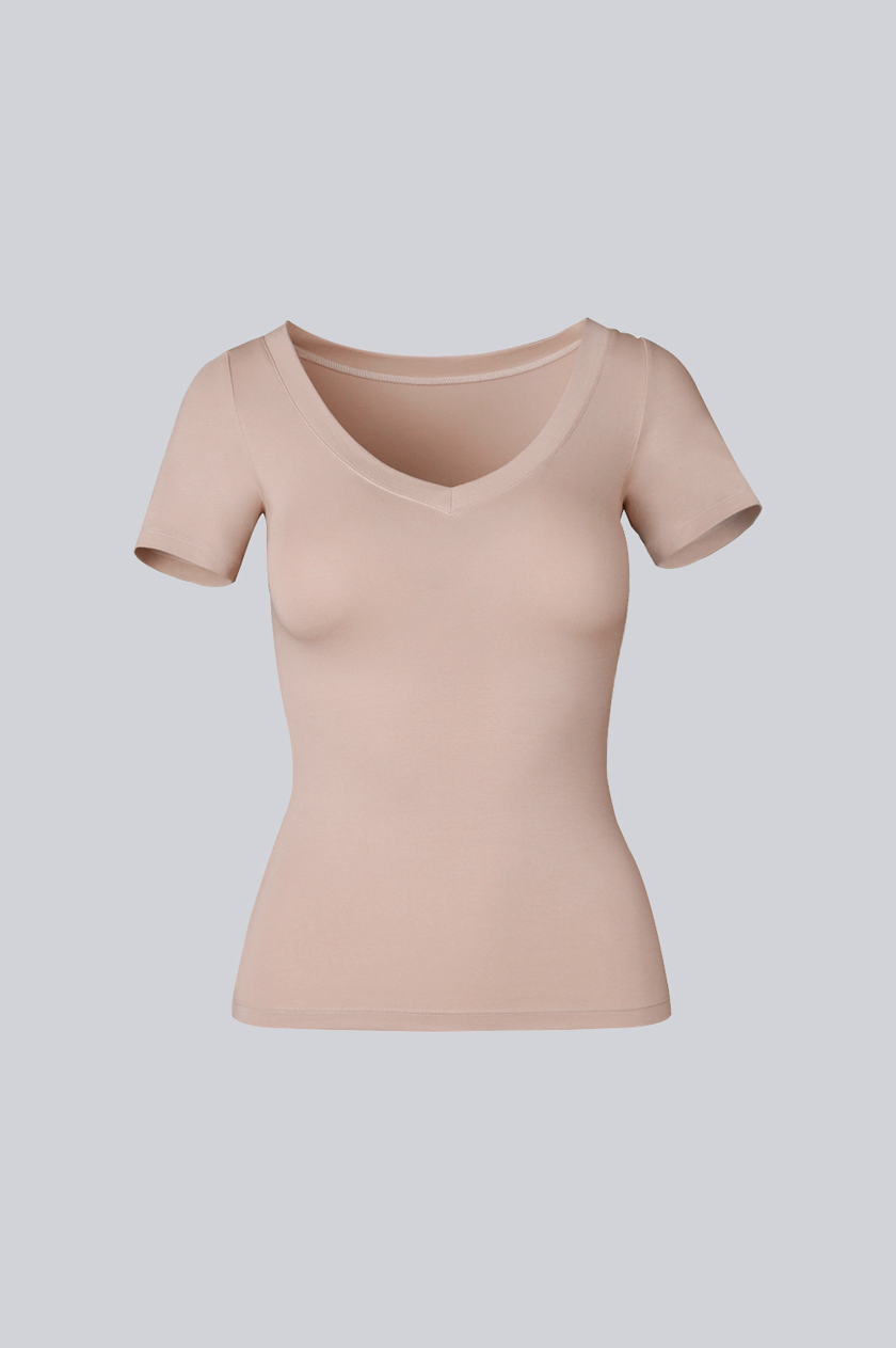 T-shirt Miss Invisible V-neck Cappuccino