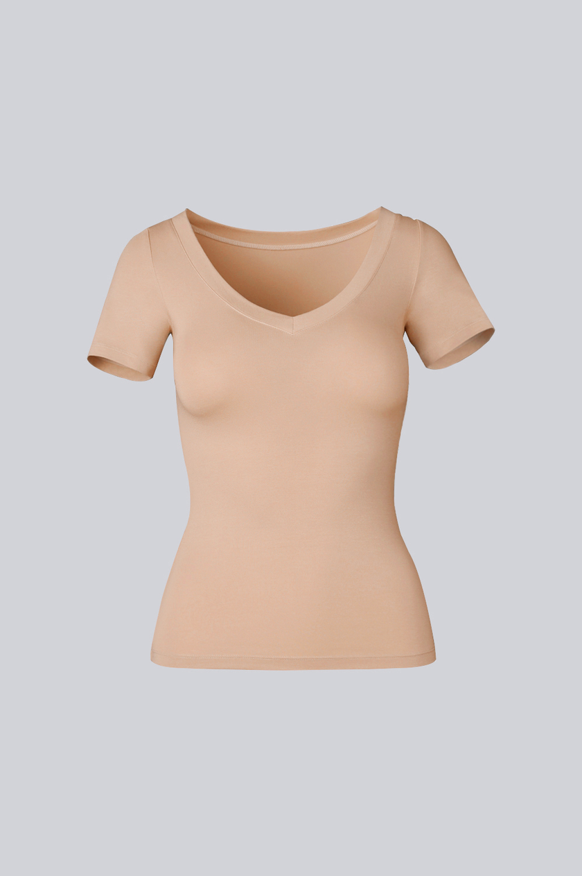 T-shirt Miss Invisible V-neck Nude