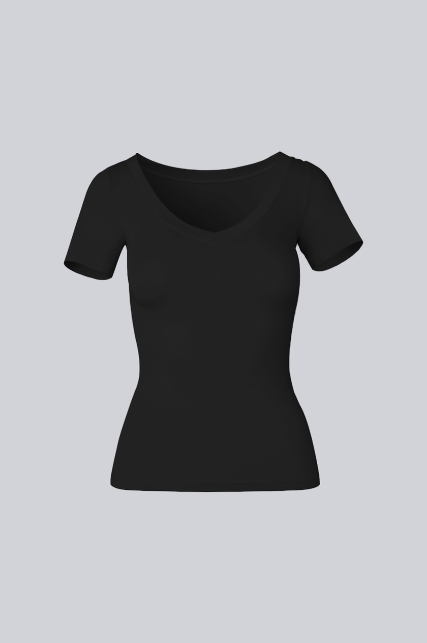 T-shirt Miss Invisible V-neck Black