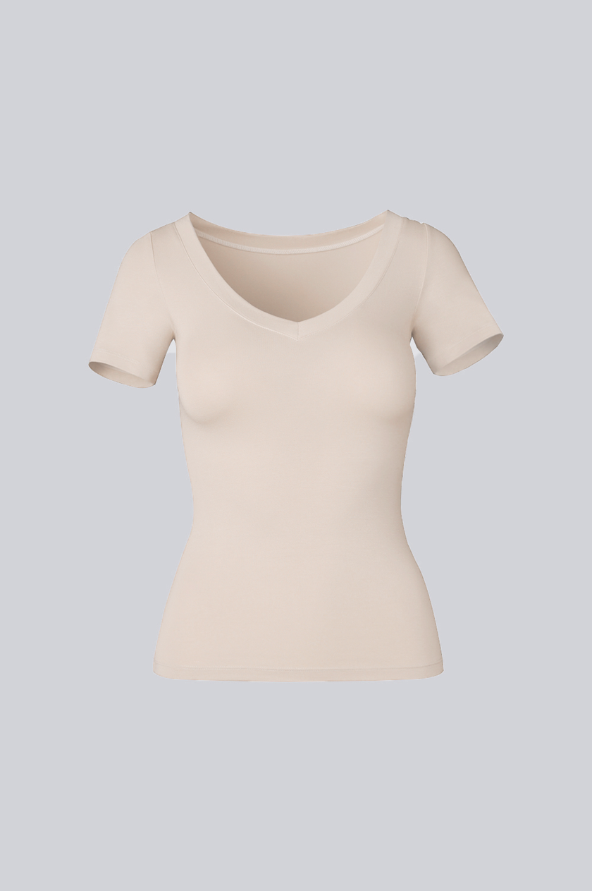 T-shirt Miss Invisible V-neck Sand