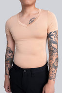 T-shirt Mr Invisible V-neck Nude
