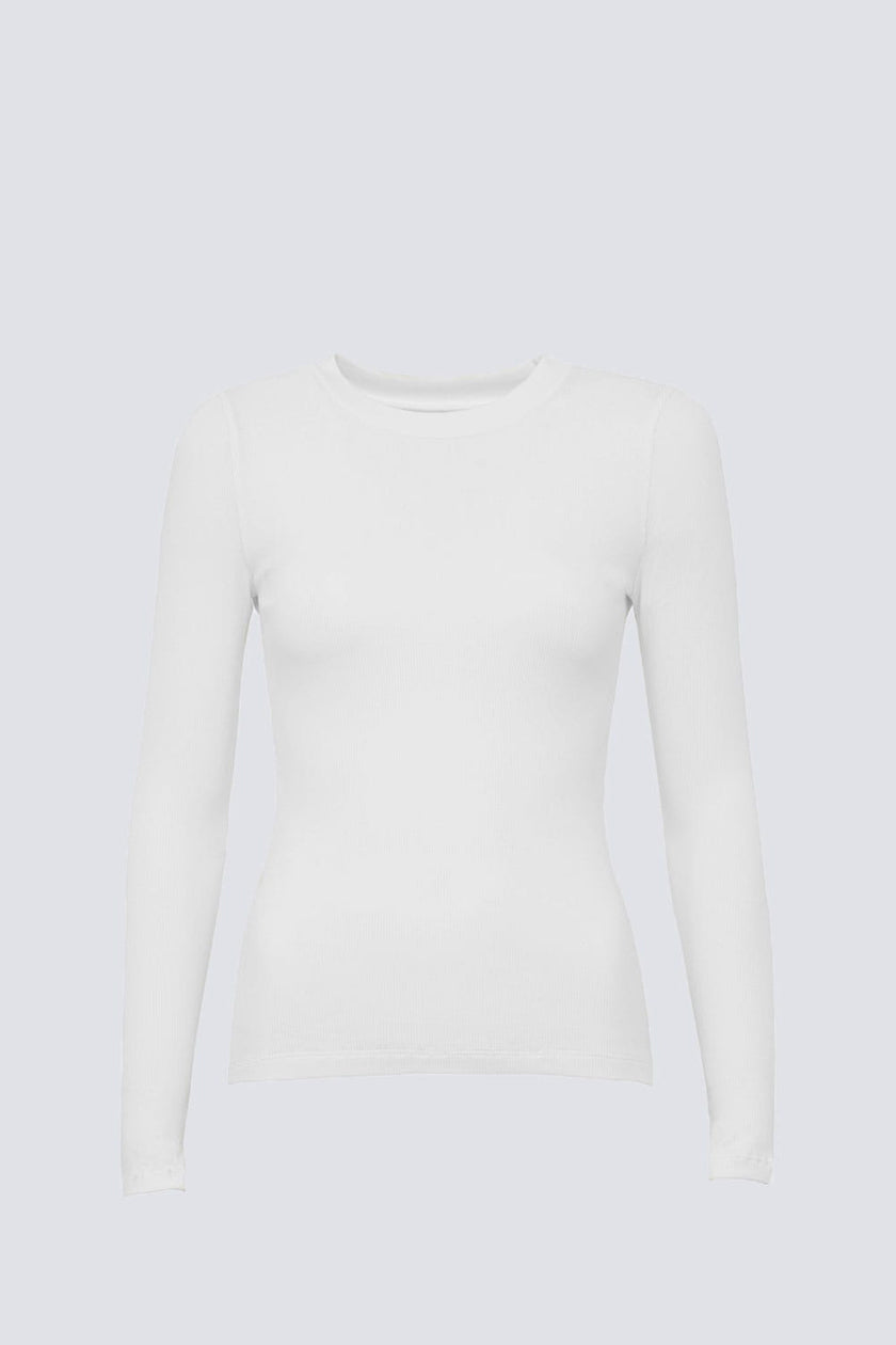 Miss Daily White Long-Sleeved Top