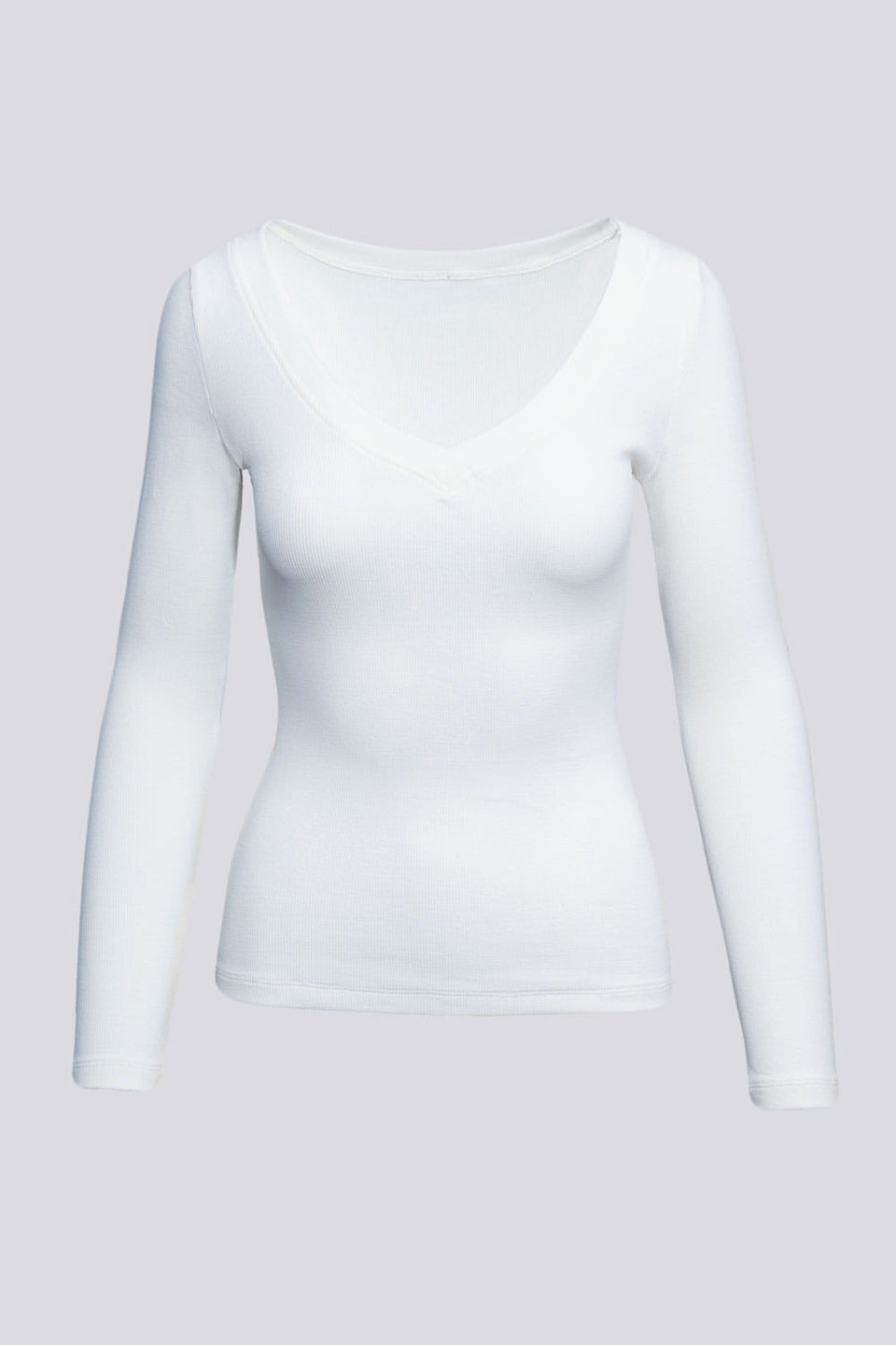 Miss Womanly White Long-Sleeved Top