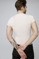 T-shirt Mr Invisible V-neck Sand