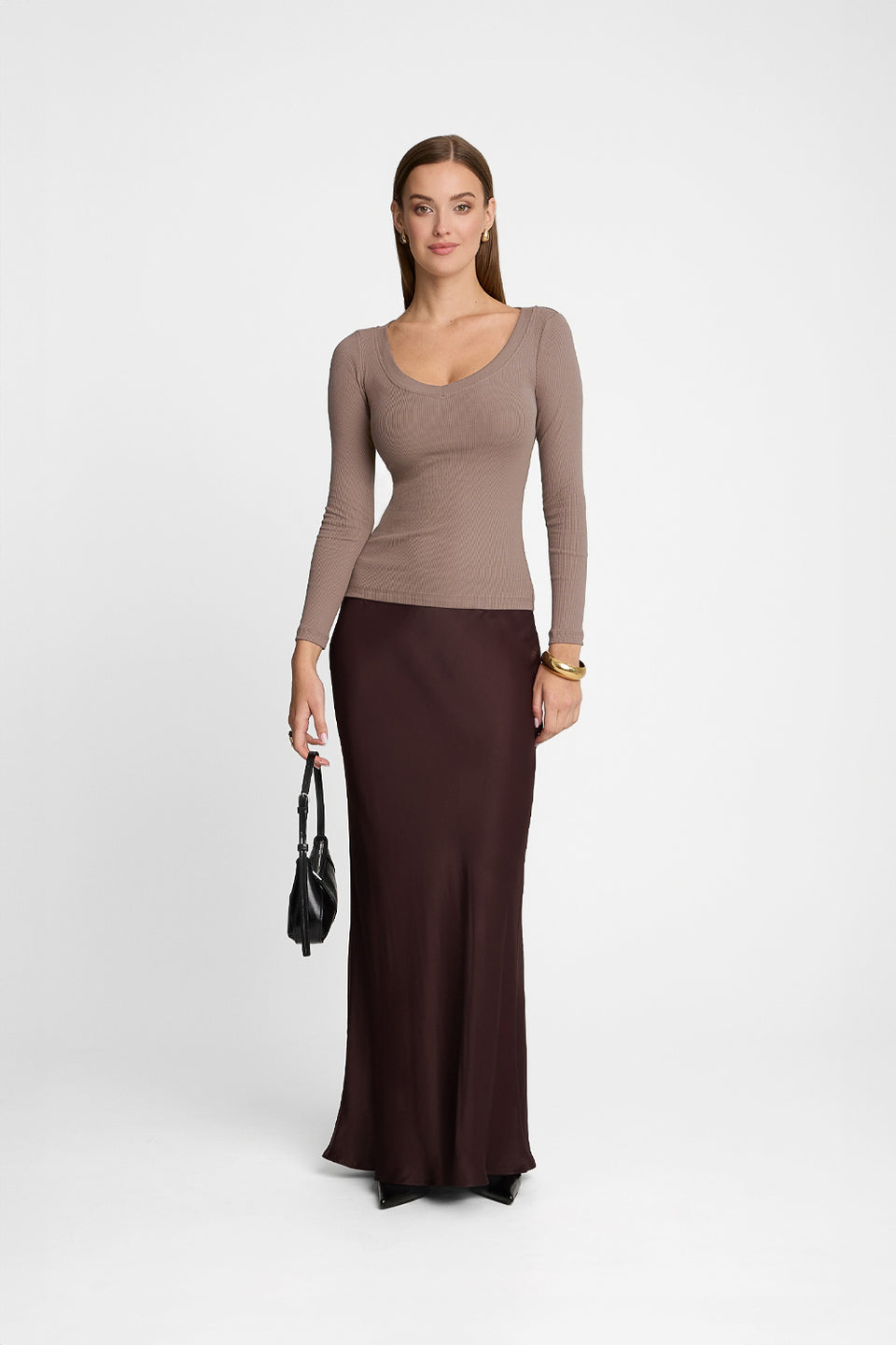 Miss Womanly Mokka Long-Sleeved Top