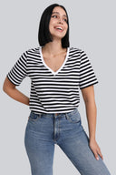 T-shirt Miss Marine V-neck Black Stripes