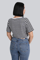 T-shirt Miss Marine V-neck Black Stripes