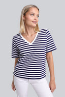T-shirt Miss Marine V-neck Navy Stripes