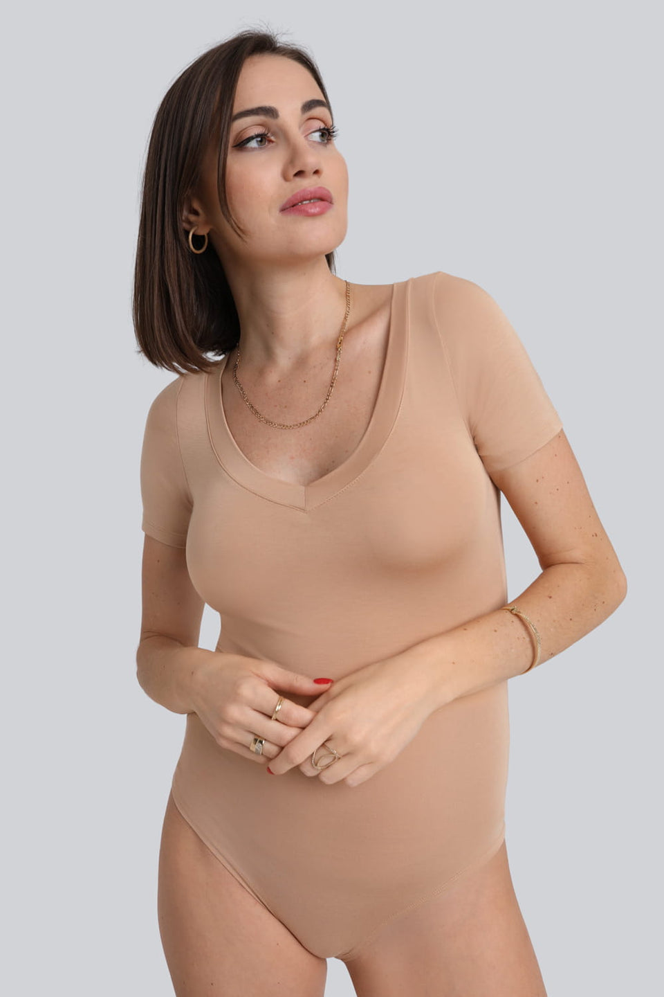 Body Miss Invisible Shortsleeve V-neck Nude