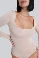 Body Miss Invisible Longsleeve U-neck Sand