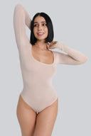 Body Miss Invisible Longsleeve U-neck Sand